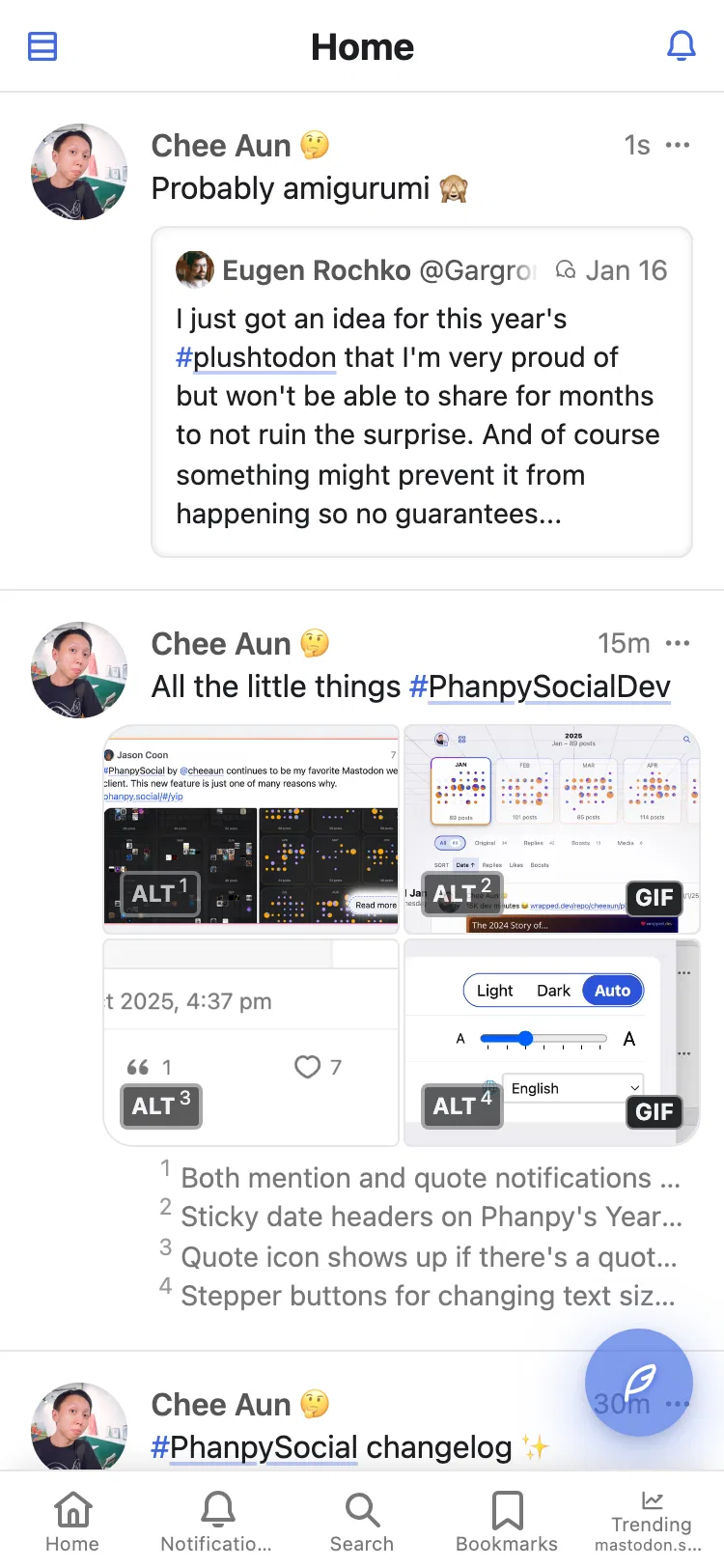 Timeline view