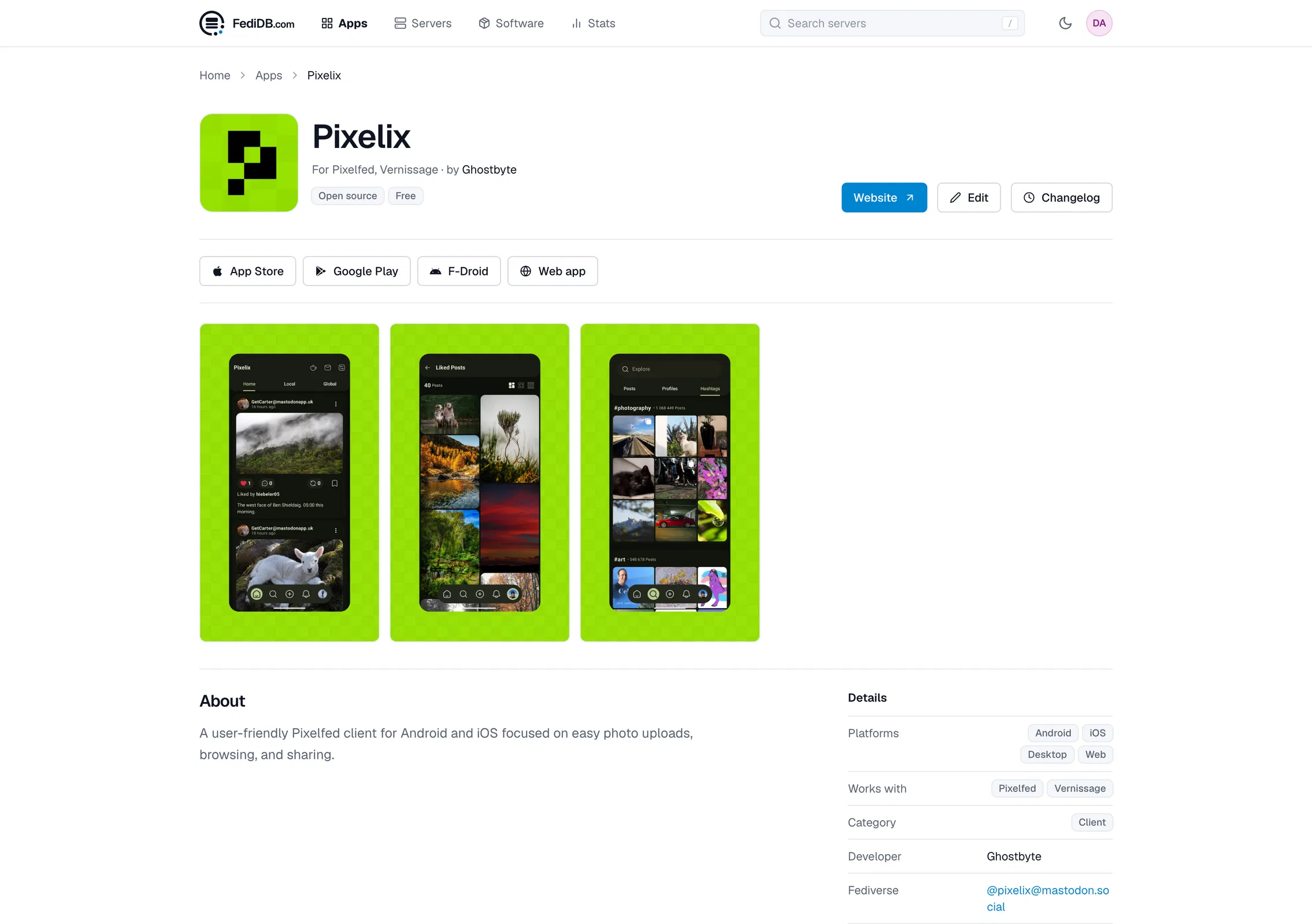 fedidb.com apps pixelix